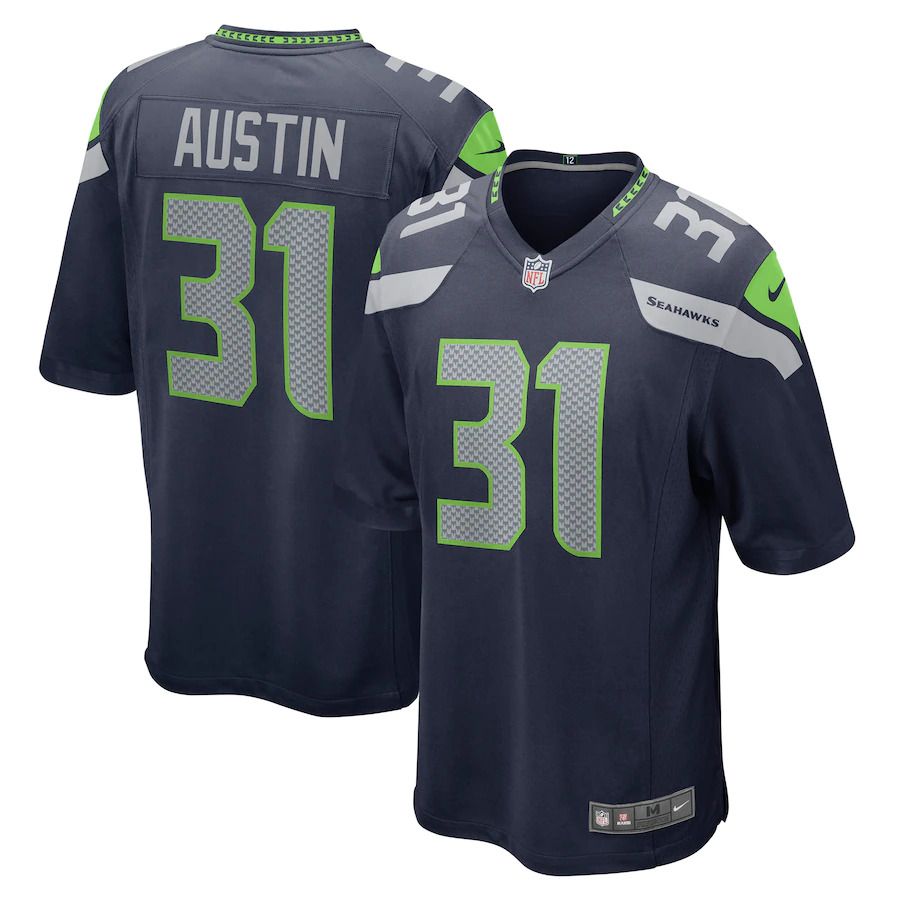 Men Seattle Seahawks #31 Blessuan Austin Nike College Navy Game NFL Jersey->seattle seahawks->NFL Jersey